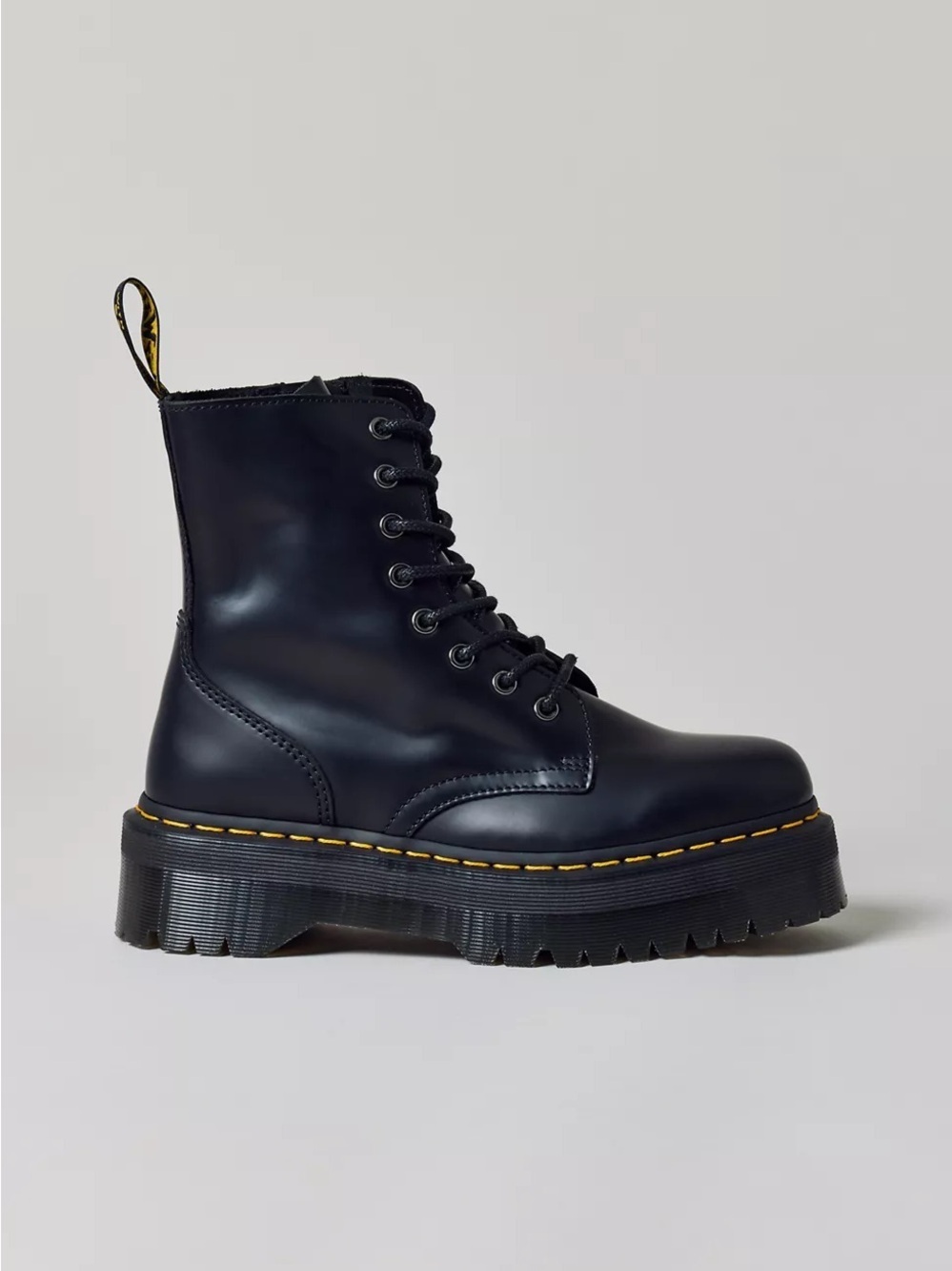 Doc Marten Jadon Platform 8 Eyelet Boots in Black - Picture 2 of 9